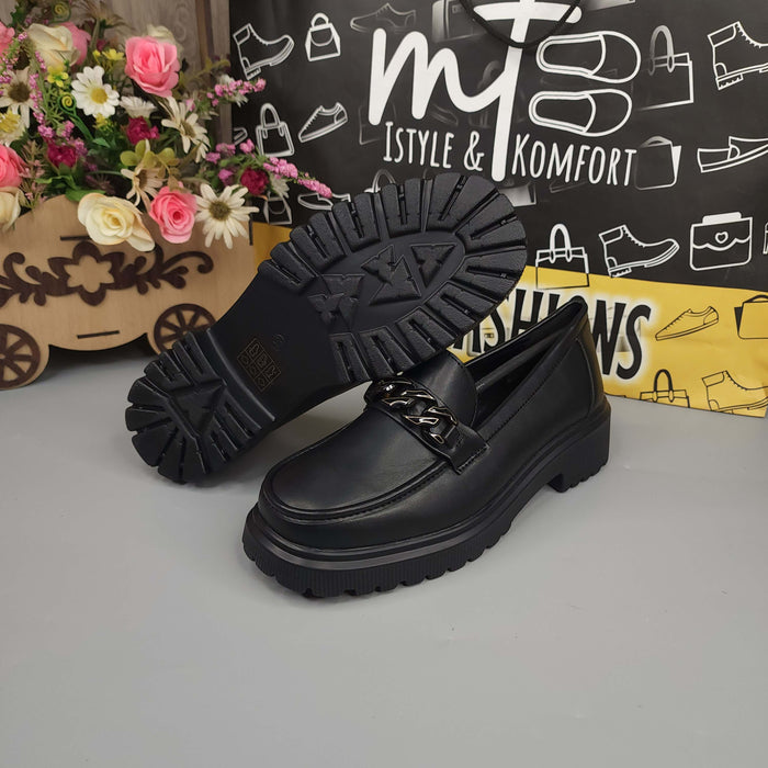 Black Platform Loafers for Women - Maha fashions -  Women Footwear