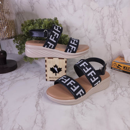 Black Sandals in Wedge - Maha fashions -  Women Footwear