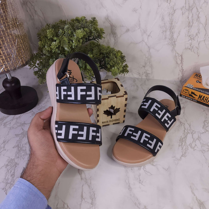 Black Sandals in Wedge - Maha fashions -  Women Footwear
