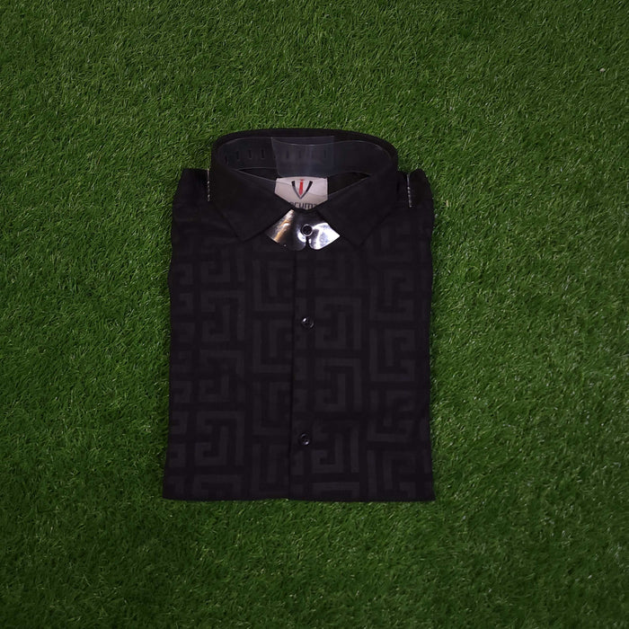 Black Self Printed Shirts - Maha fashions -  Men Clothing
