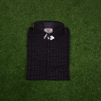 Black Self Printed Shirts - Maha fashions -  Men Clothing