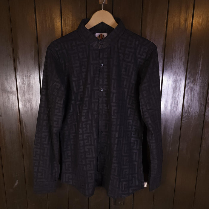 Black Self Printed Shirts - Maha fashions -  Men Clothing