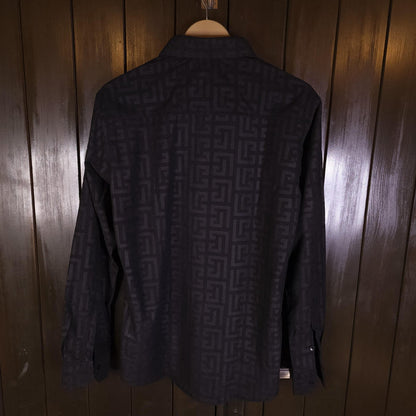 Black Self Printed Shirts - Maha fashions -  Men Clothing