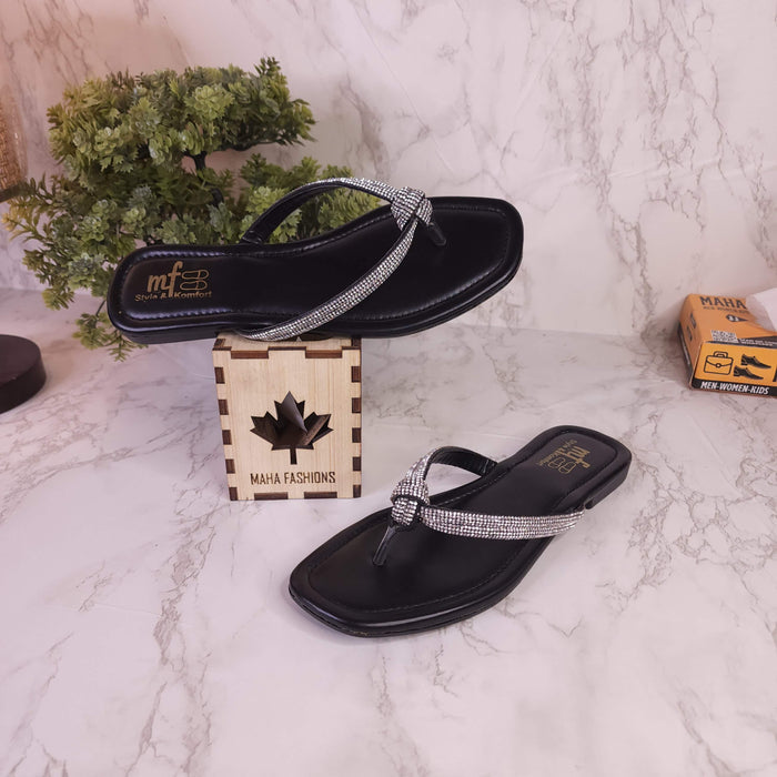 Black Slipper in Flat - Maha fashions -  woman footwear