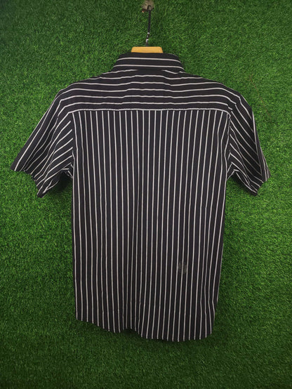Black Stripes Stretchable Shirt - Maha fashions -  Men Clothing