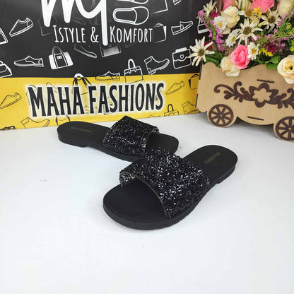 Black Studs Slippers - Maha fashions -