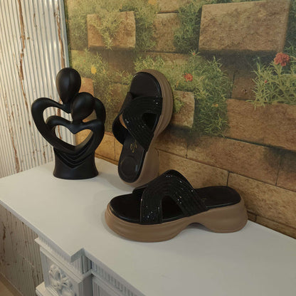 Black Studs Slippers - Maha fashions -  Women Footwear