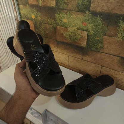 Black Studs Slippers - Maha fashions -  Women Footwear