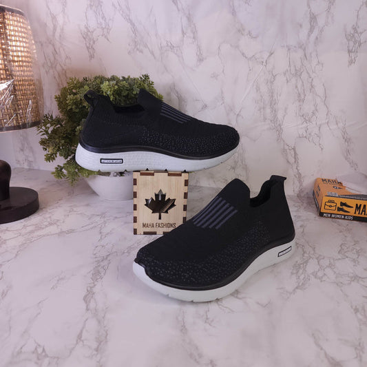 Black Women Slip On Sneakers - Maha fashions -  Women Footwear
