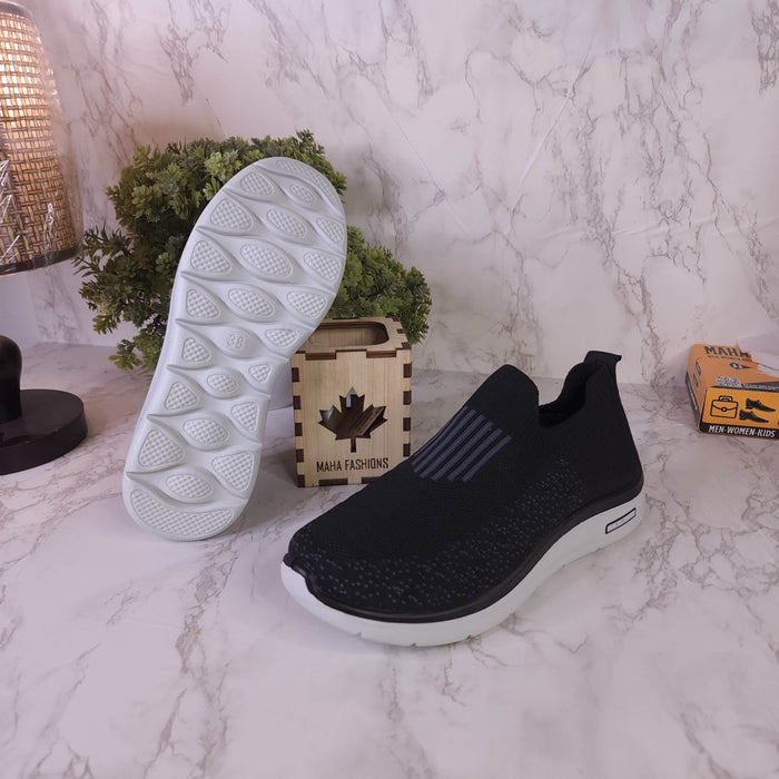 Black Women Slip On Sneakers - Maha fashions -  Women Footwear
