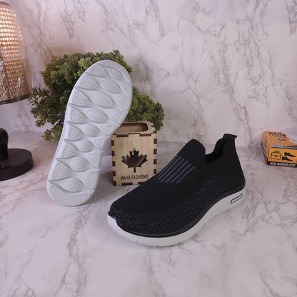 Black Women Slip On Sneakers - Maha fashions -  Women Footwear