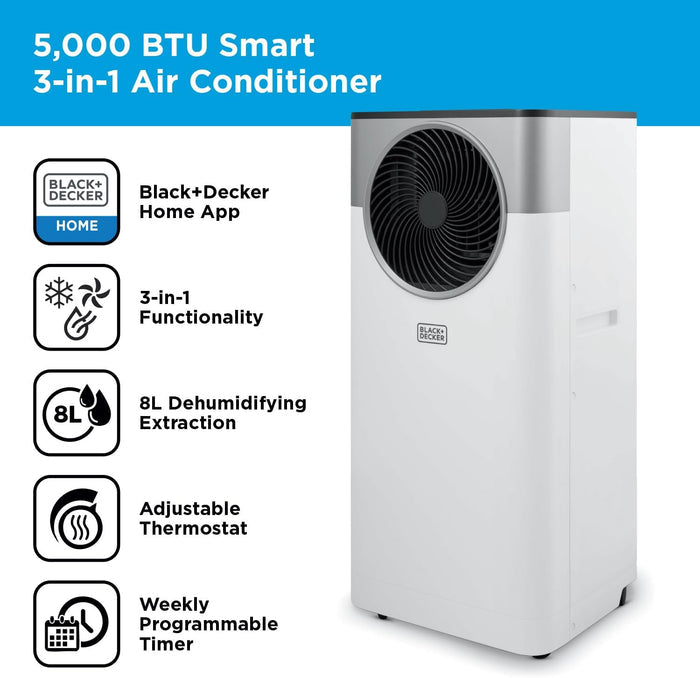 BLACK+DECKER 5,000BTU Smart Portable Air Conditioner | BXAC40032GB