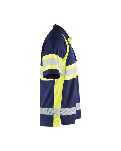 Blaklader Hi-Vis Polo Shirt with UV-Protection - Navy/Yellow | 3338