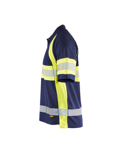 Blaklader Hi-Vis Polo Shirt with UV-Protection - Navy/Yellow | 3338