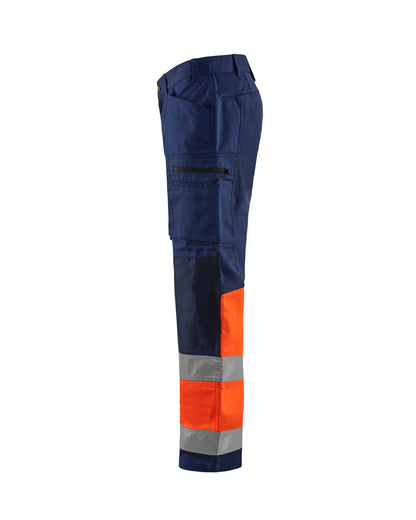 Blaklader Hi-Vis Trousers Stretch - Navy & Orange | 1551