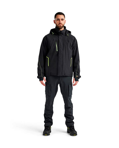 Blaklader Lightweight Lined Winter Jacket Stretch - Black/Yellow | 4484