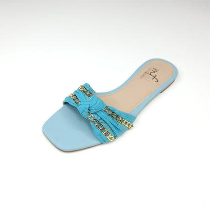 Blue Chain Slippers - Maha fashions -