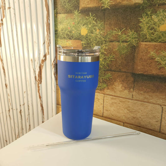 Blue Insulated Stainless Steel Tumbler - Maha fashions -  Mugs