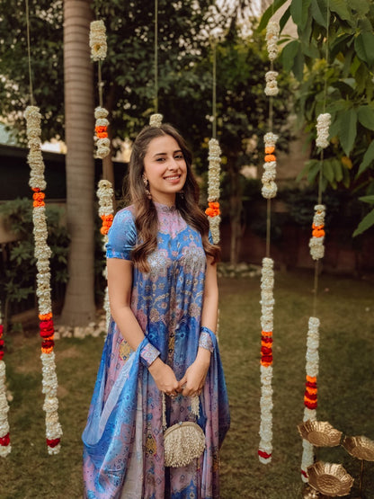 Blue Moroccan silk dress Singapore