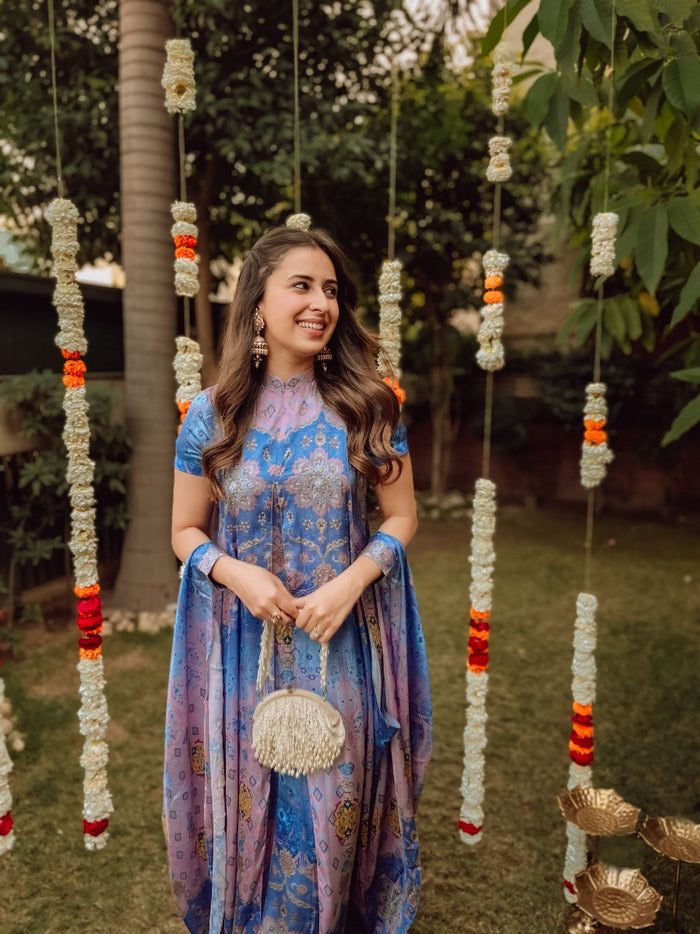 Designer Moroccan silk dress