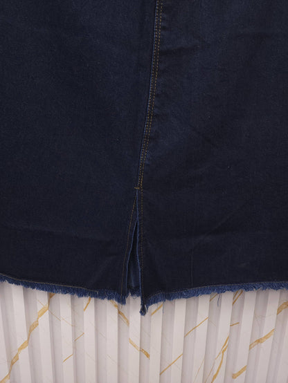 Blue Wide Leg Denim Skirt