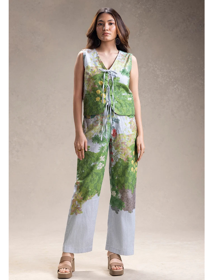 Blume Printed Tie-Up Top and Pants
