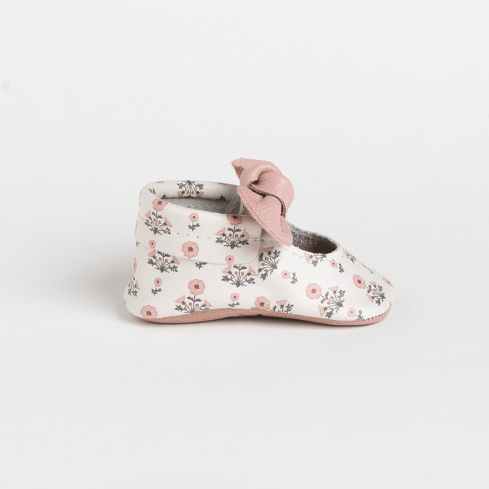 Blush Blossom Knotted Bow Baby Shoe Knotted Bow Mocc Soft Sole