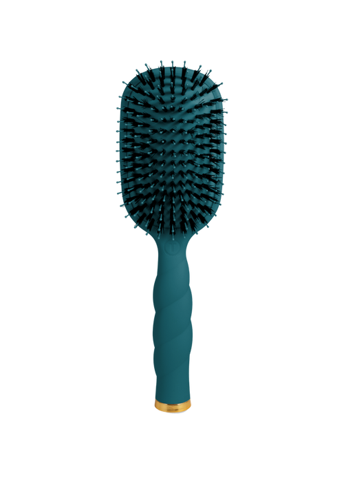 teal Teletie boar bristle hair brush new