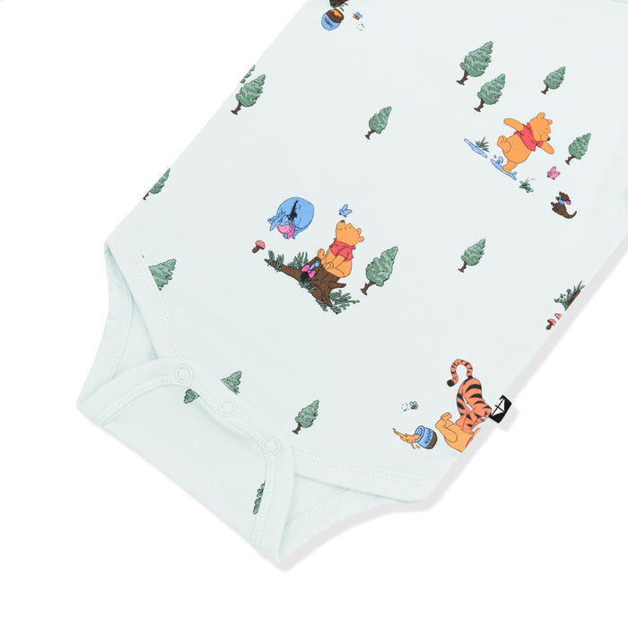 Close up of the snap closures on the Bodysuit in Winnie the Pooh Hundred Acre Wood