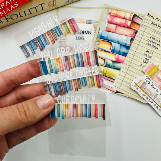 Book Border Mini Tab Dividers - TOP TABS