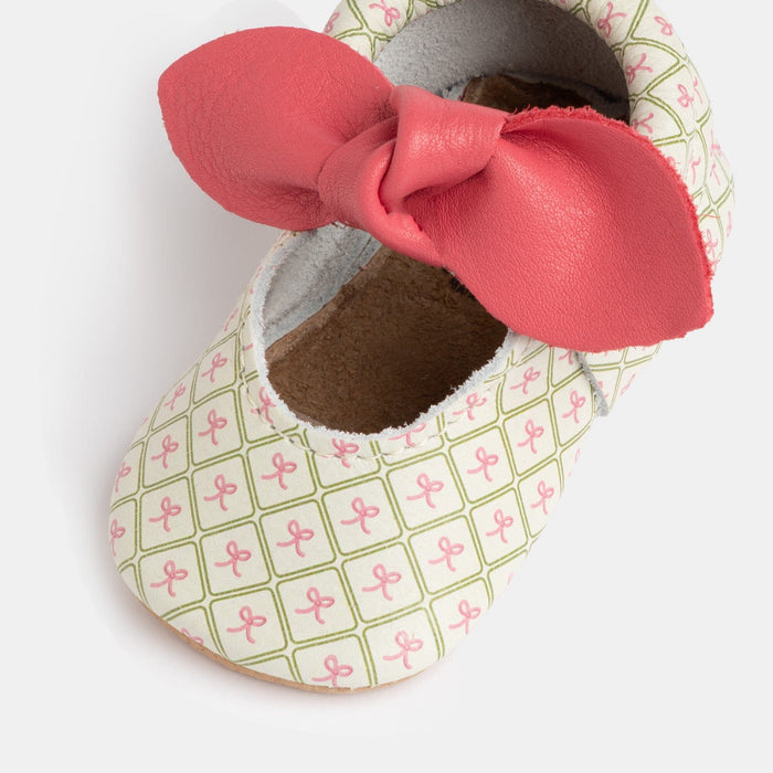 Bow Peep Knotted Bow Baby Shoe Knotted Bow Mocc Soft Sole