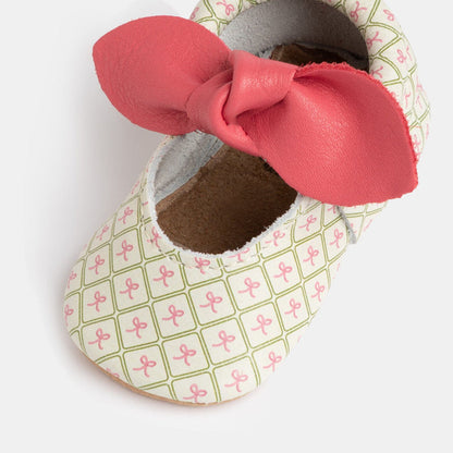 Bow Peep Knotted Bow Baby Shoe Knotted Bow Mocc Soft Sole