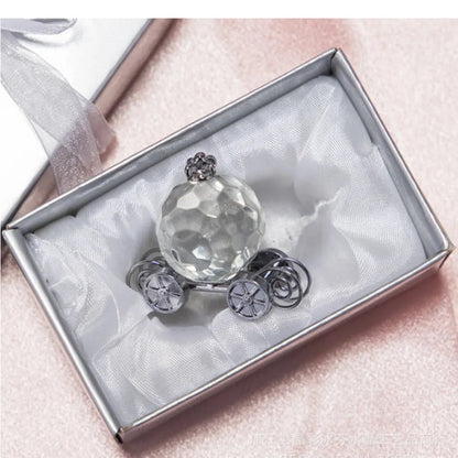 Boxed Silver Crystal Carriage Favor-Princess Theme Event