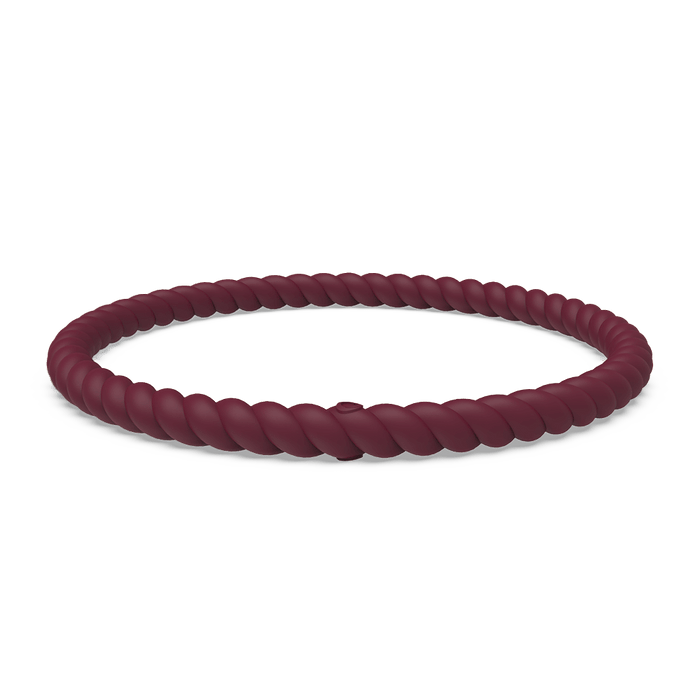 Braided Stackable Silicone Bracelet - Oxblood