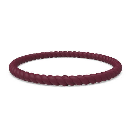 Braided Stackable Silicone Bracelet - Oxblood
