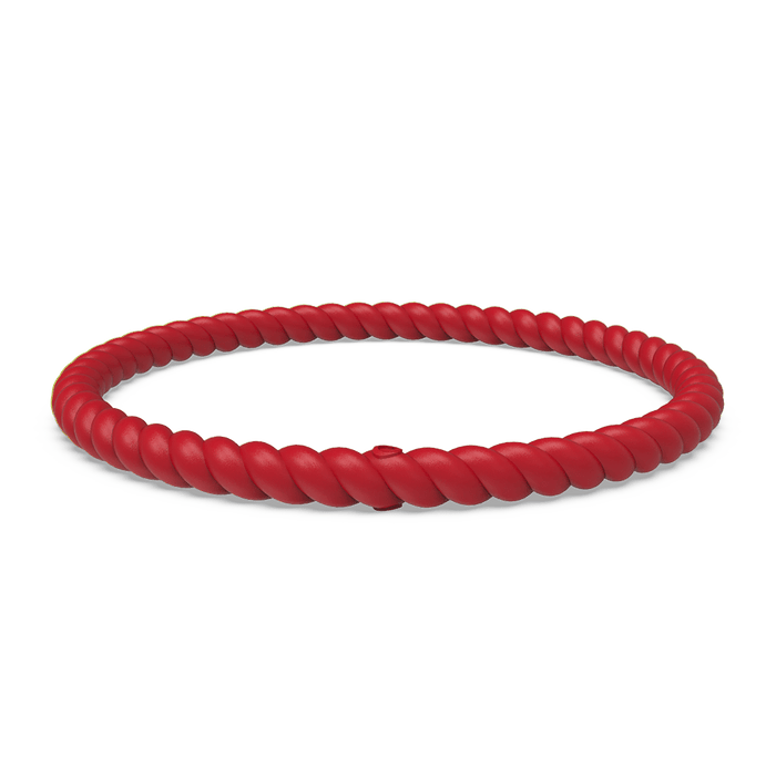 Braided Stackable Silicone Bracelet - Red