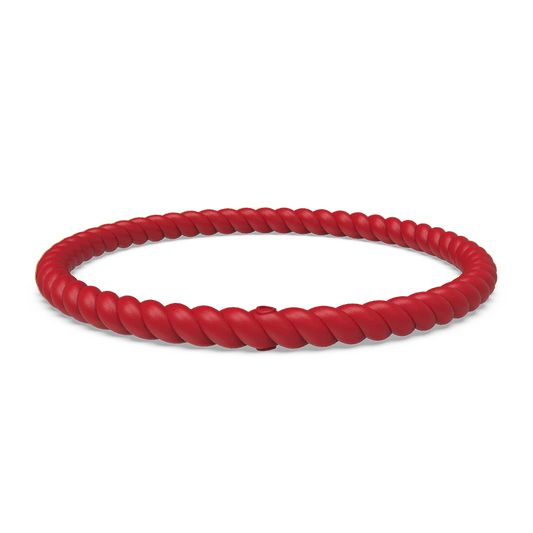 Braided Stackable Silicone Bracelet - Red