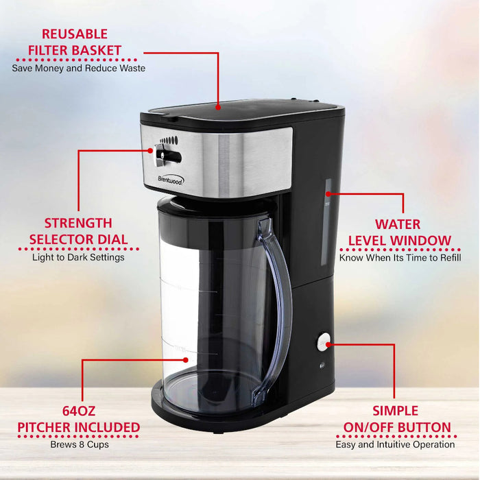 BRENTWOOD KT2150BK Iced Tea & Iced Coffee Maker