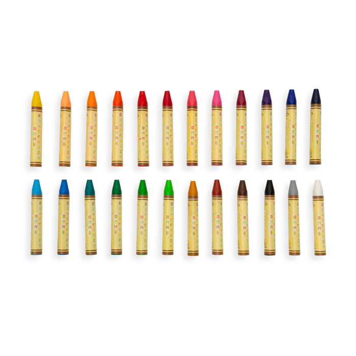 Brilliant Bee Crayons arranged in 2 horizontal lines