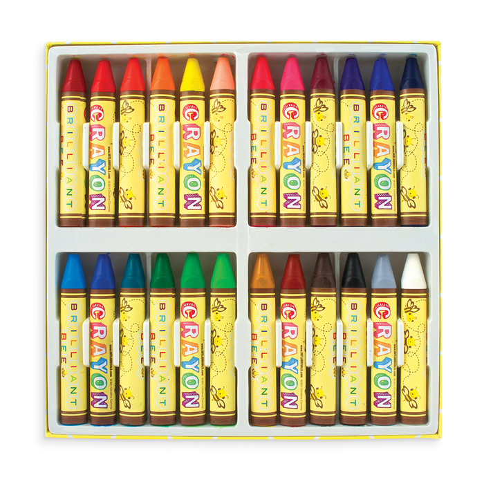 Opened set of Brilliant Bee Crayons