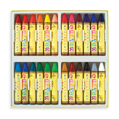 Opened set of Brilliant Bee Crayons