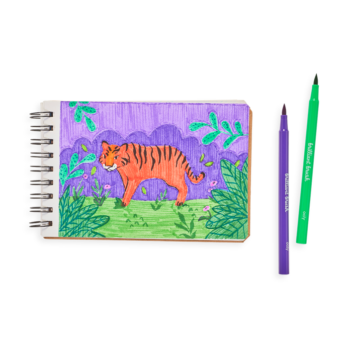 Lion drawing with the Brilliant Brush Markers