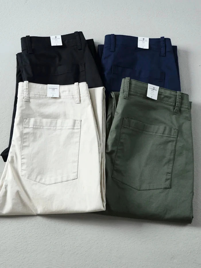 British cotton casual chinos - AntoniosClothing - apricot