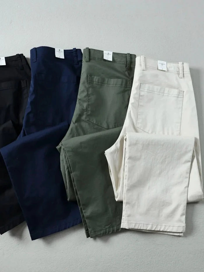 British cotton casual chinos - AntoniosClothing - apricot