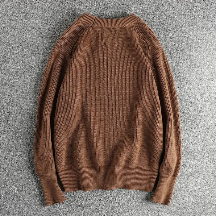 British retro casual sweater - AntoniosClothing - Coffee