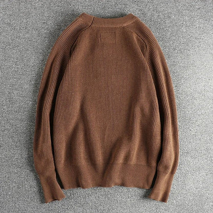 British retro casual sweater - AntoniosClothing - Coffee