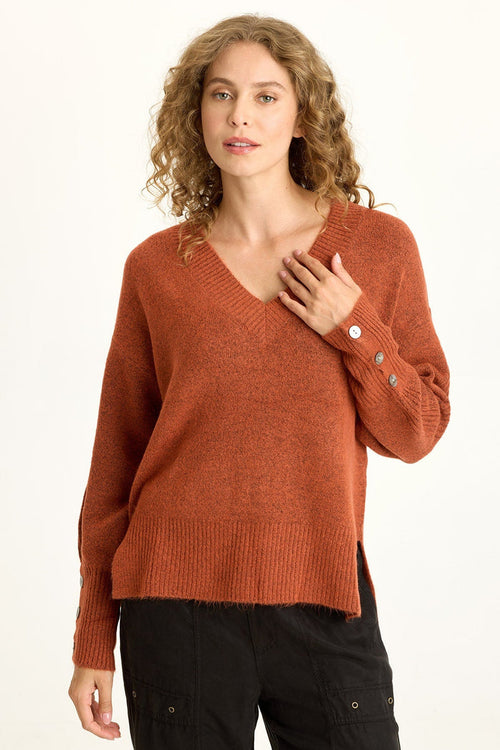 XCVI Bronte Relaxed Fit V-Neck Knit Sweater