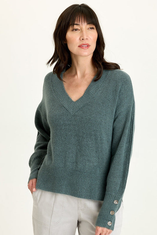 XCVI Bronte Relaxed Fit V-Neck Knit Sweater