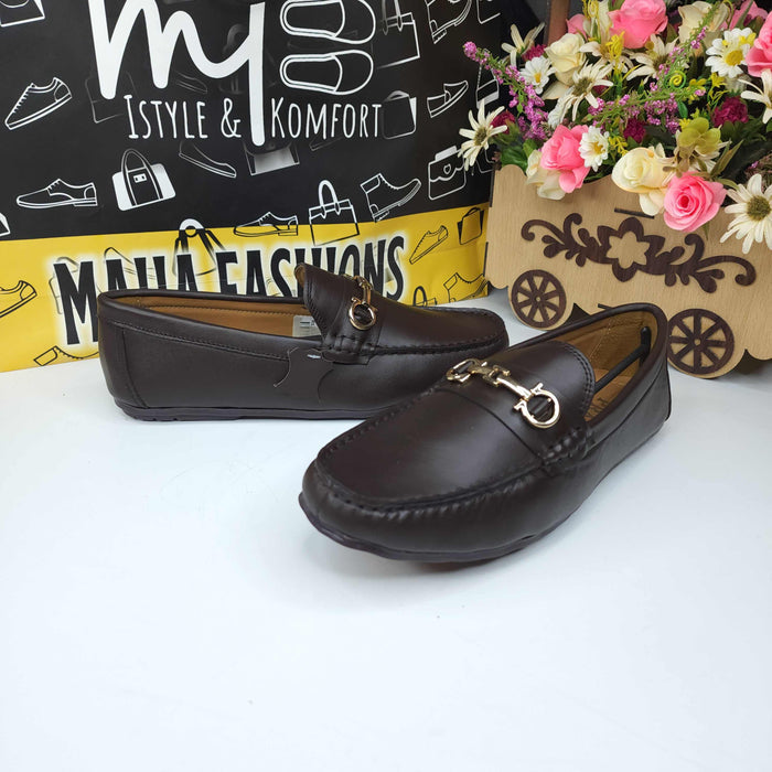 Brown Buckle Moccs - Maha fashions -