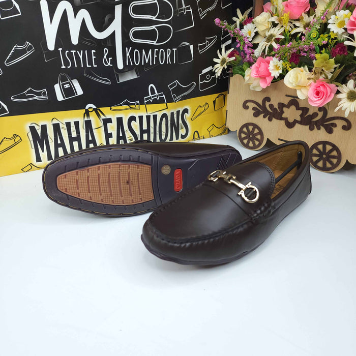 Brown Buckle Moccs - Maha fashions -